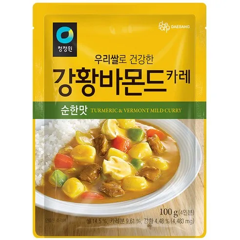 청정원 우리쌀 강황바몬드 카레 순한맛, 100g, 1개