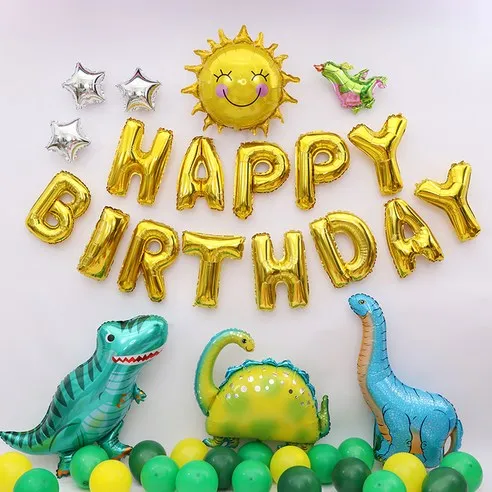 공룡 생일 풍선 세트, 블루, 1세트
