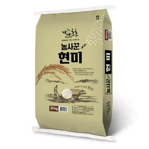 농사꾼양심쌀 현미, 20kg, 1개