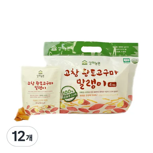 상하농원 고창 황토고구마 말랭이, 60g, 12개