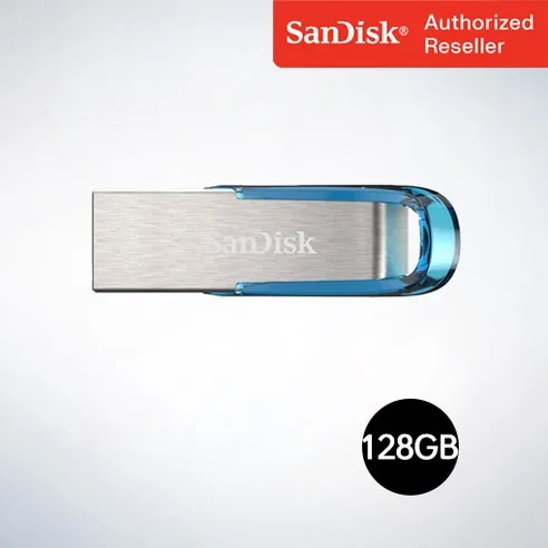 샌디스크 USB 메모리 Ultra Flair 울트라 플레어 USB 3.0 CZ73 128GB 트로피칼 블루
