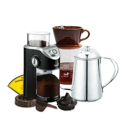 코맥 자기 커피드립세트 브라운 DN4 + 전동 커피그라인더 ME4 + 드립주전자 바리스타 K1