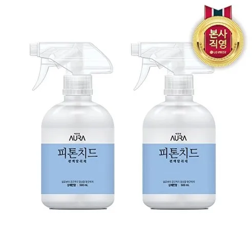 LG생활건강 아우라 피톤치드 섬유탈취제 상쾌한향 500ml x 2개, 500ml, 상쾌한향, 2개