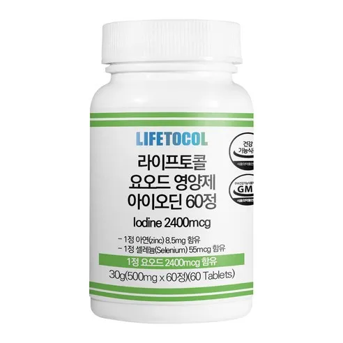 라이프토콜 요오드 영양제 아이오딘 30g, 60정, 1개