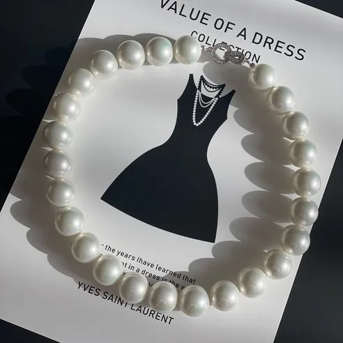 왕진주 화이트 14mm 목걸이 Princess White Pearl 14mm Necklace