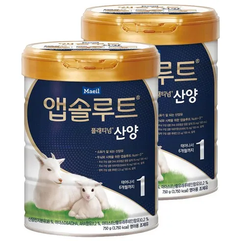 앱솔루트 플래티넘 산양분유 1단계, 750g, 2개